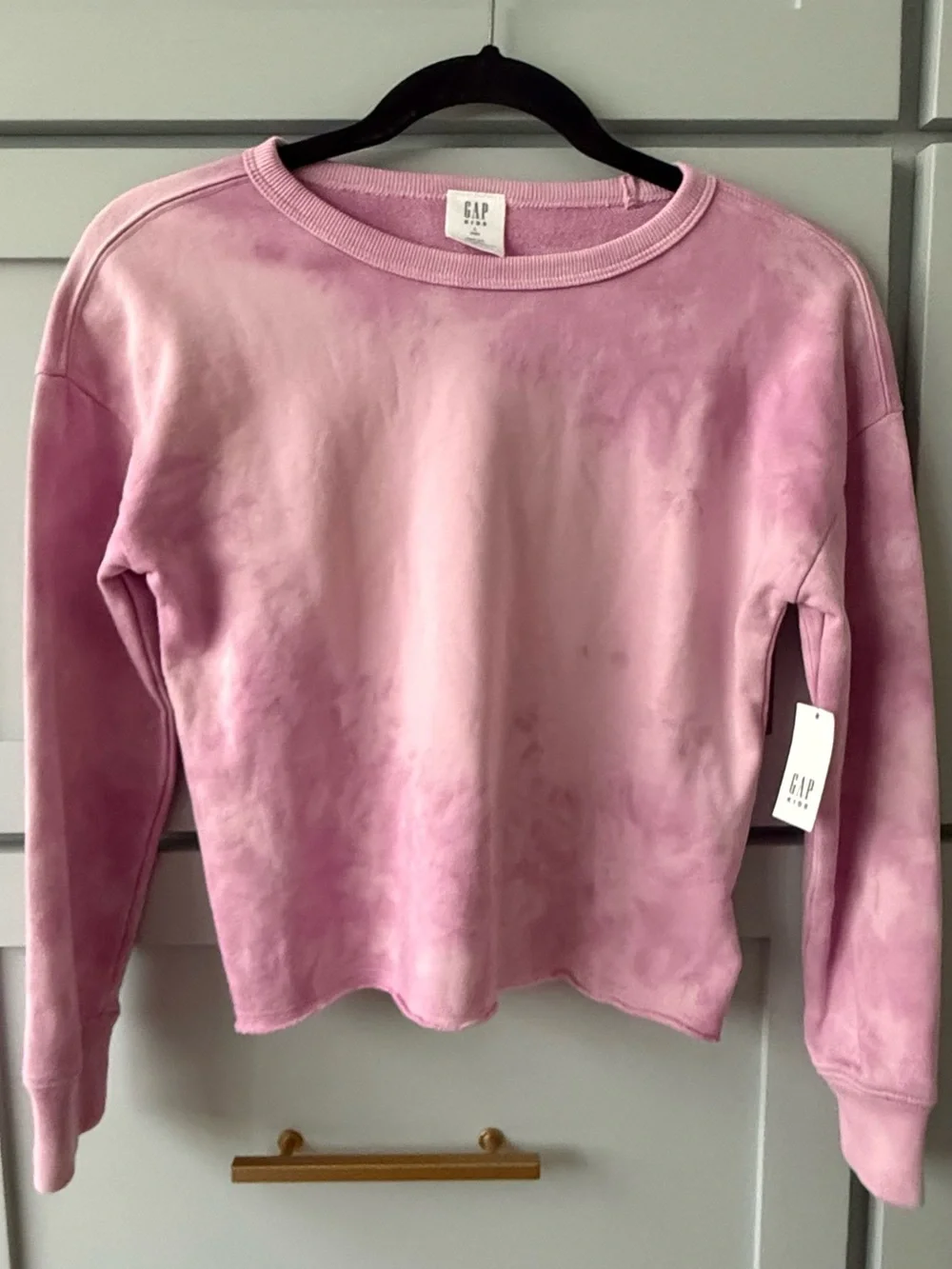 GAP Pink Tie-Dye Crew Sweatshirt